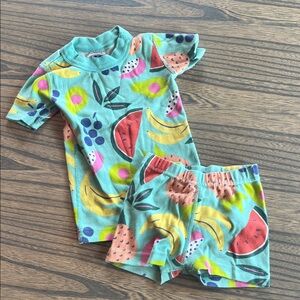 Hannah Anderson Tropical Fruit Print Kids' Short Pajama Set